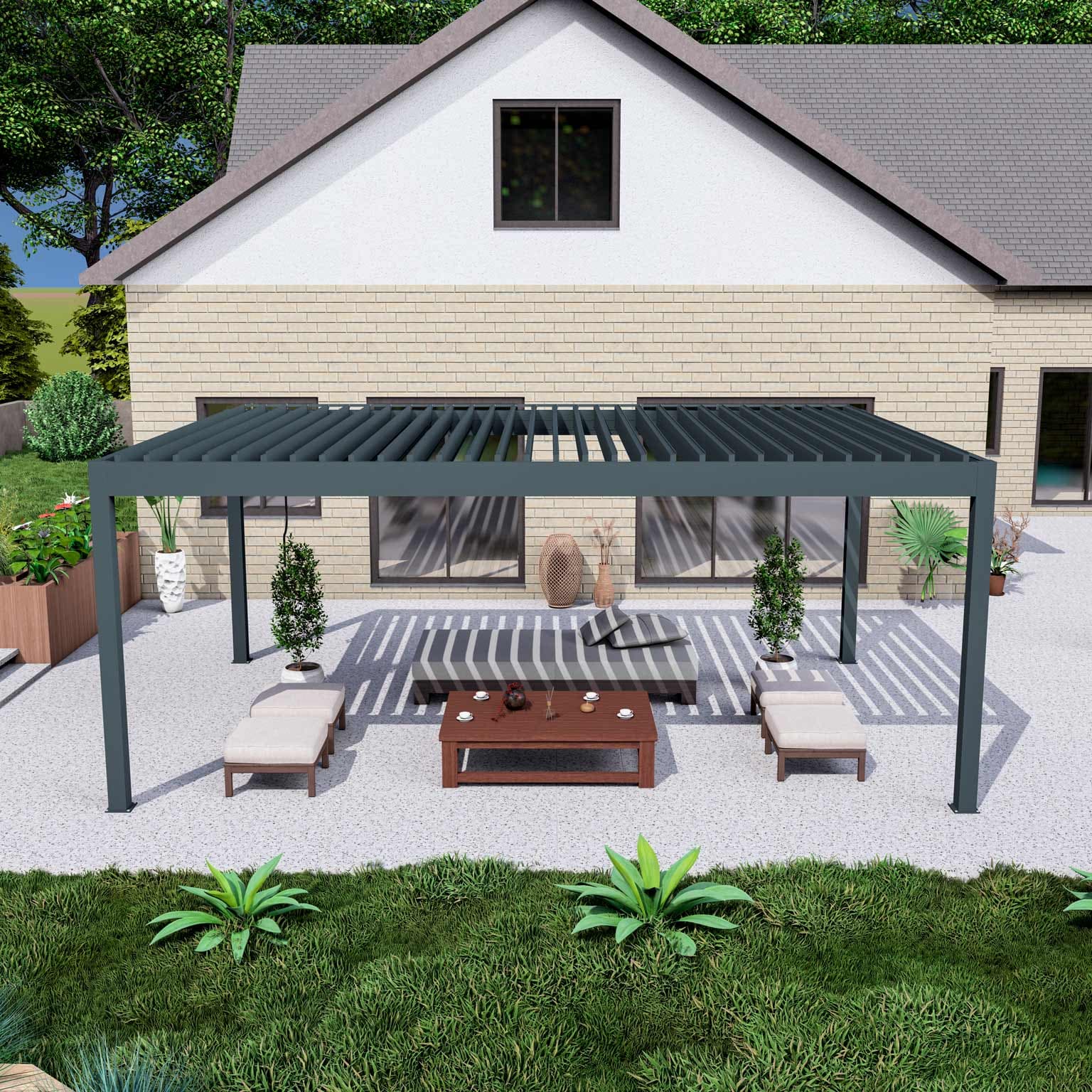 Terrassenüberdachungen aus Aluminium — vom eigenen Team montiert